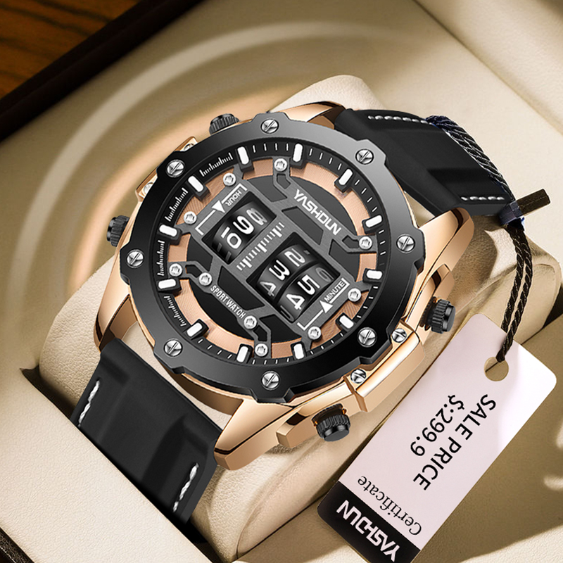 크리 에이 티브 워치 디지털 쿼츠 시계 남성 럭셔리 방 - Leather Watch Band Men 리뷰 및 가격
