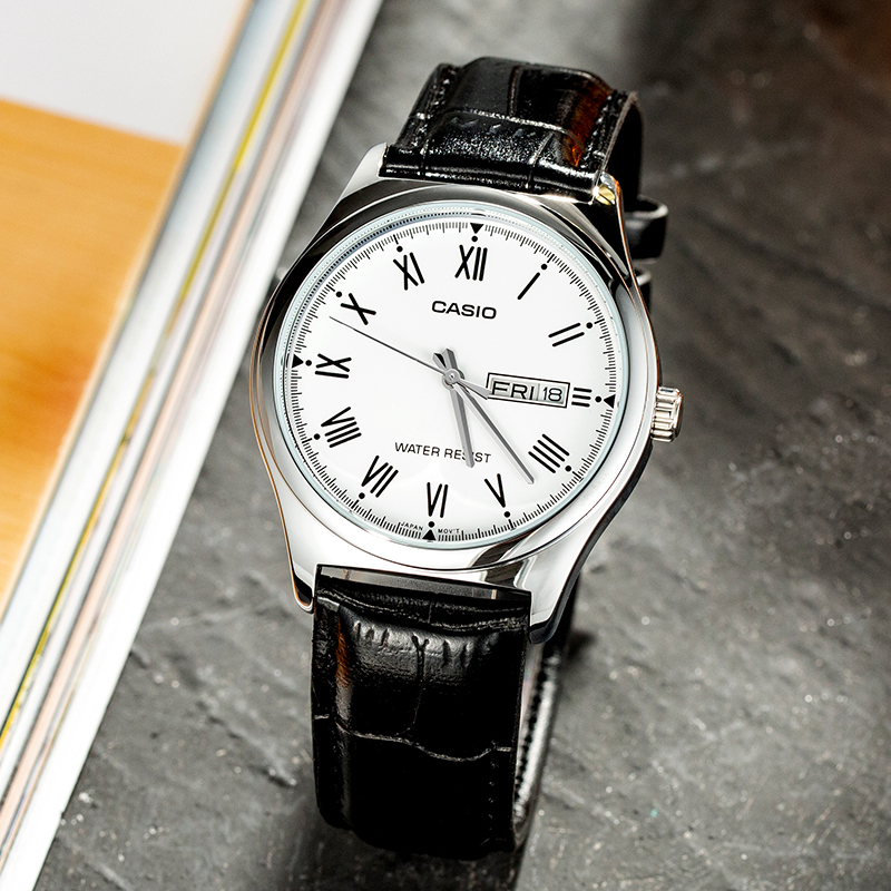카시오 MTP-V006L 남성용 아날로그 손목시계 |  - Leather Watch Band Men 리뷰 및 가격